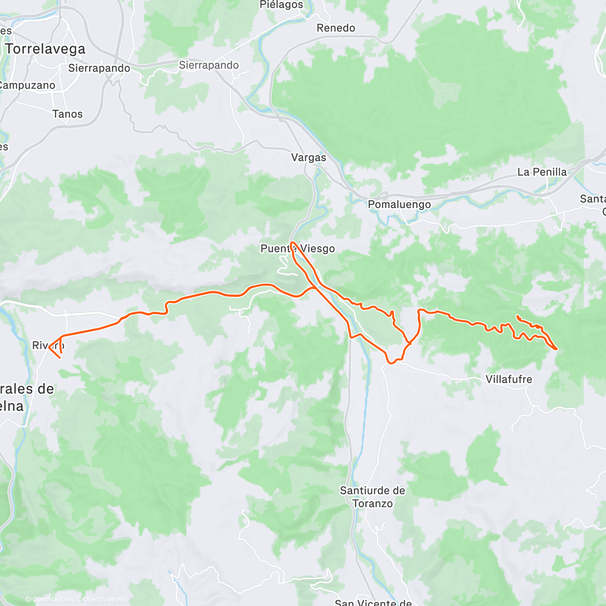 Map of the activity, Hasta la Antena del Monte Caballar