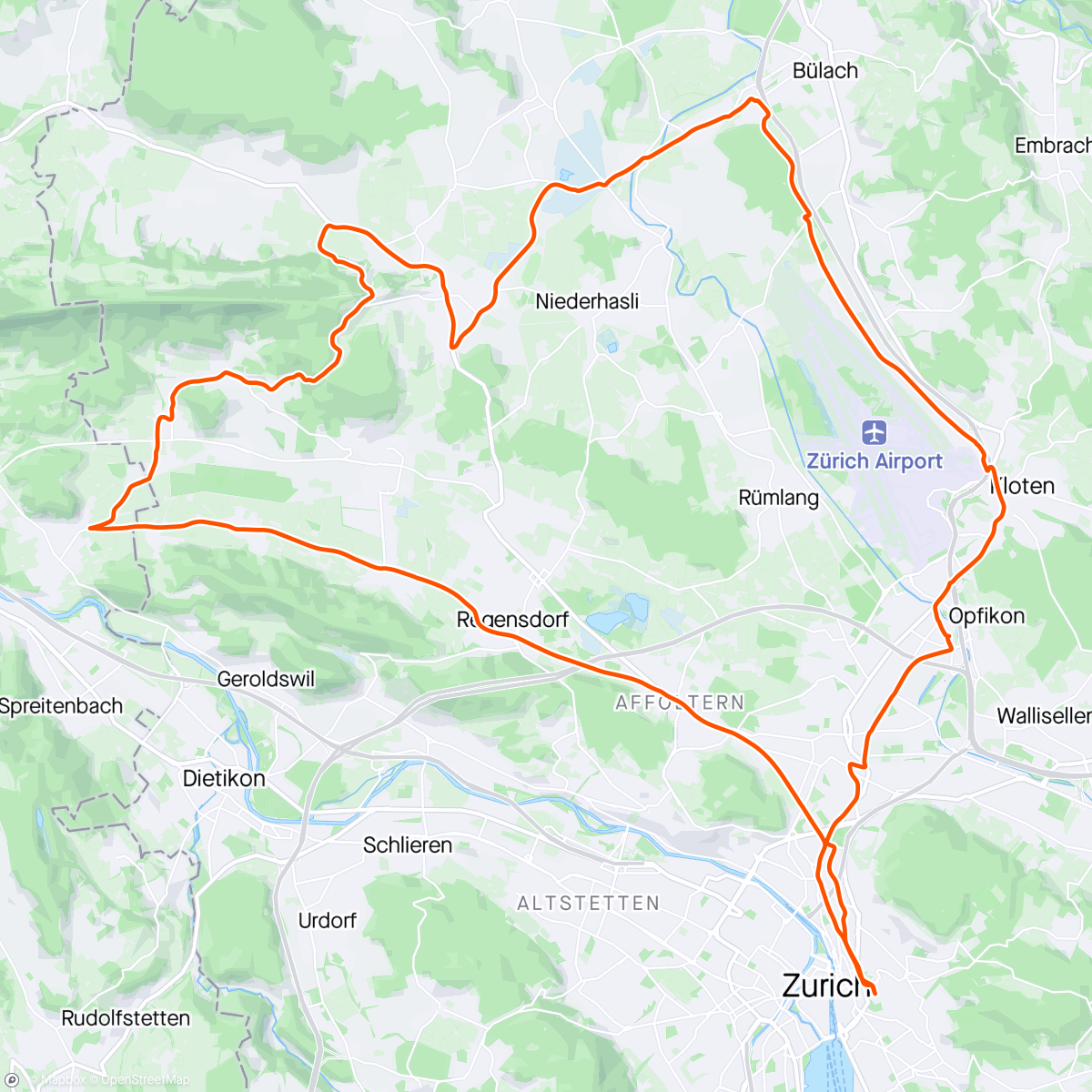 Map of the activity, Abendrundfahrt via Regensberg
