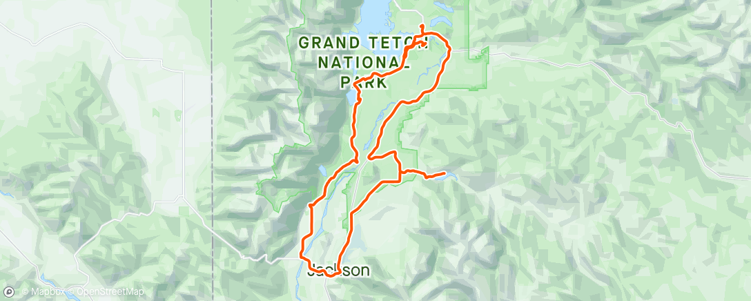 Map of the activity, Grand Teton