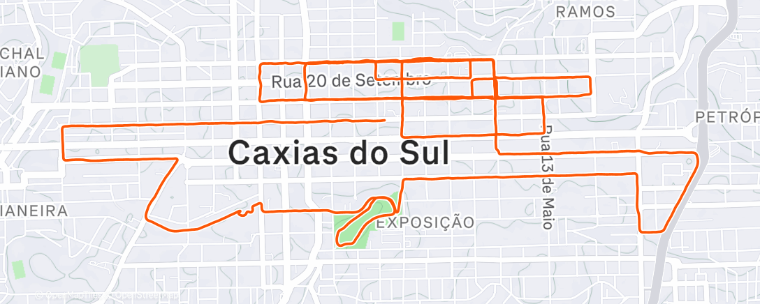 Map of the activity, Corrida matinal