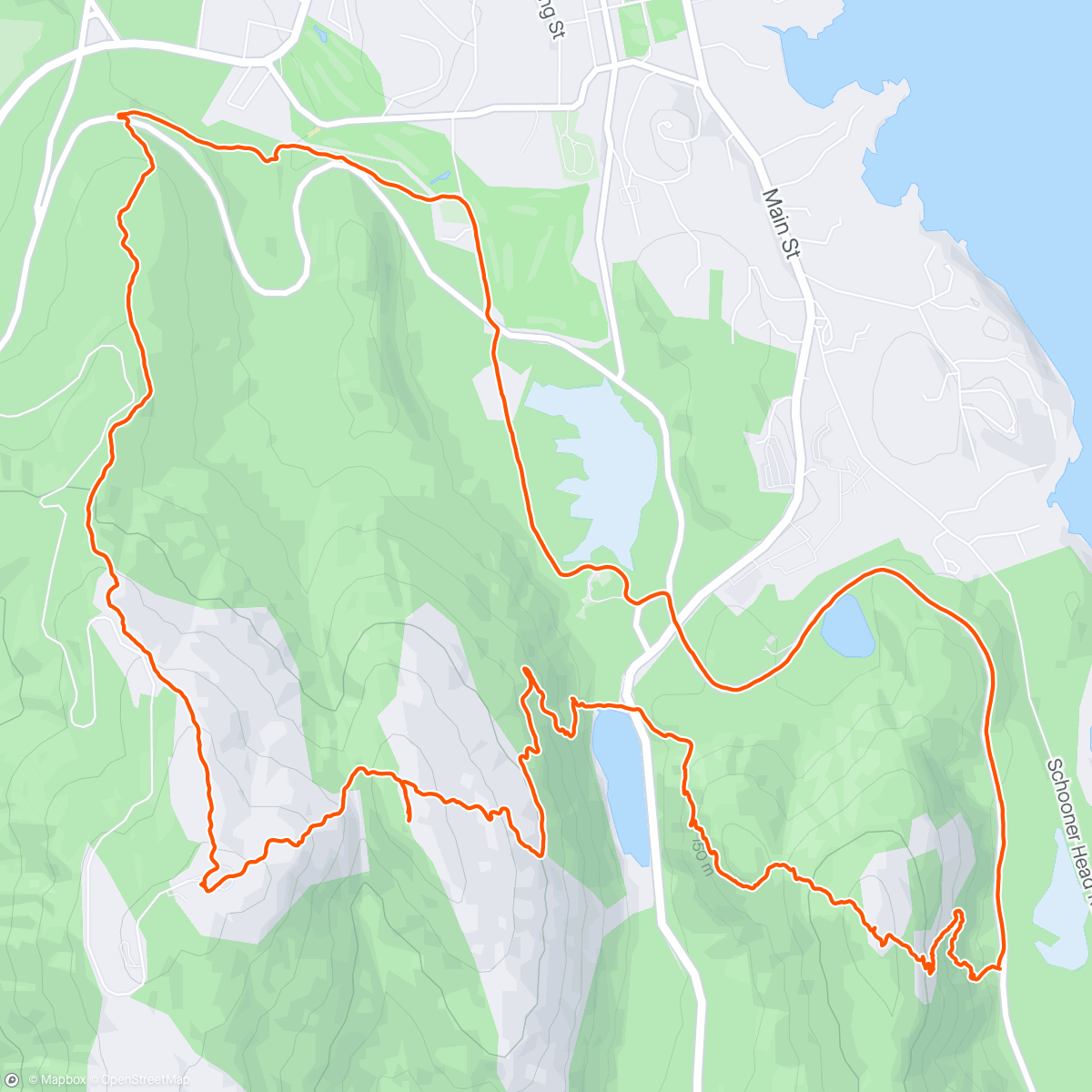 Map of the activity, Precipice trail up Champlain, then dorr, then Cadillac. Nearly perfect fall colors