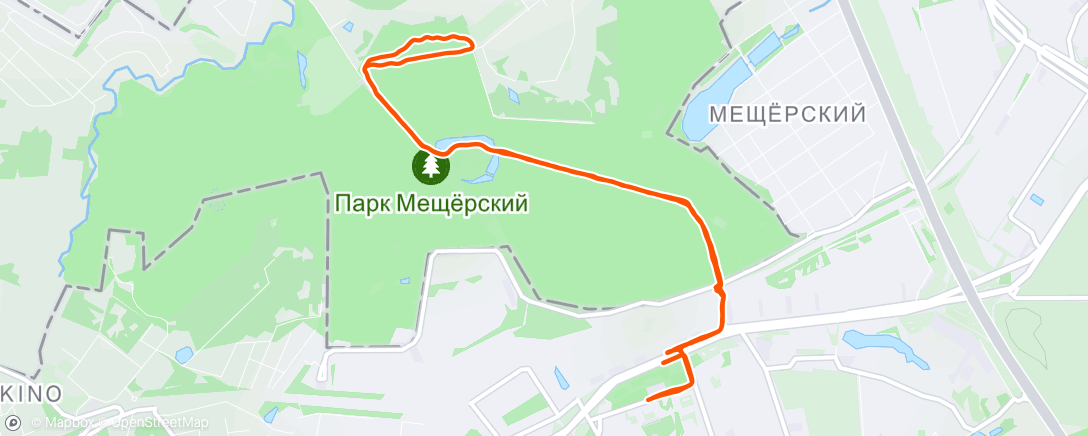 Map of the activity, Evening Run