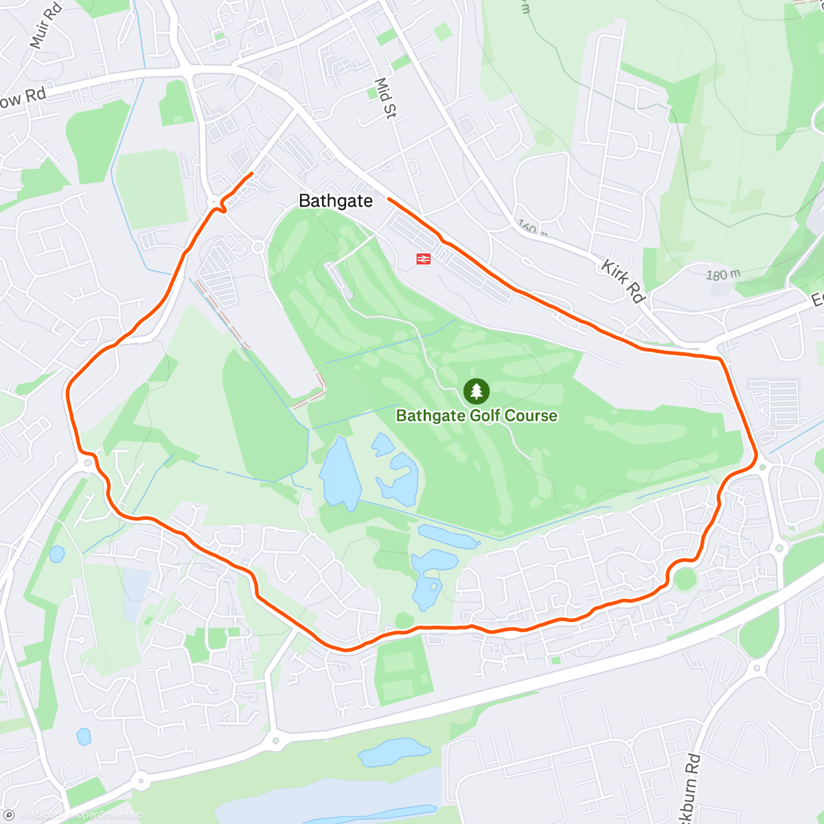 Map of the activity, Evening Run