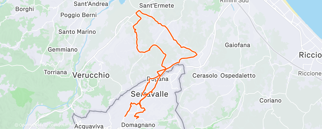 Map of the activity, Pedalata dell'ora di pranzo