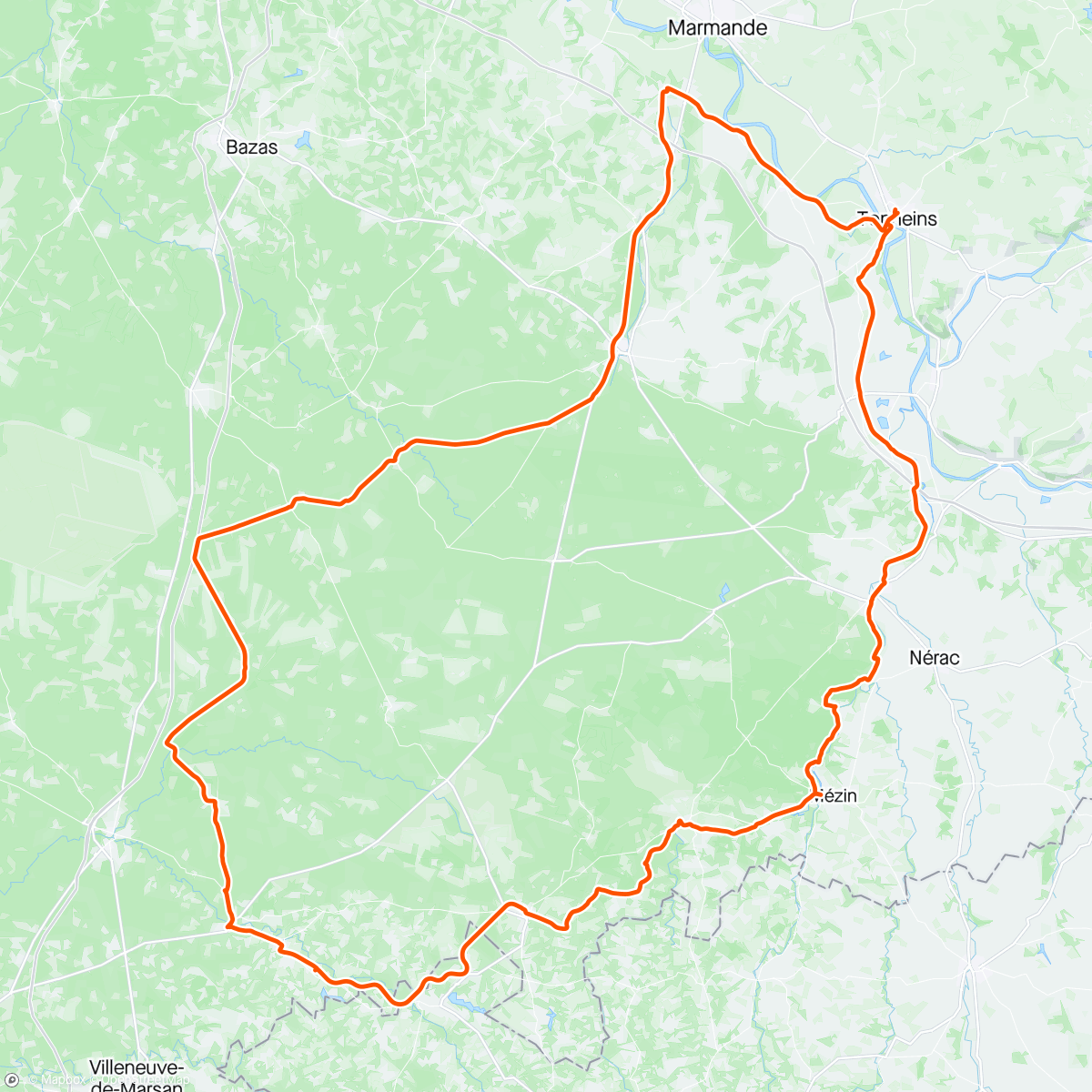 Map of the activity, Test vélo chargé