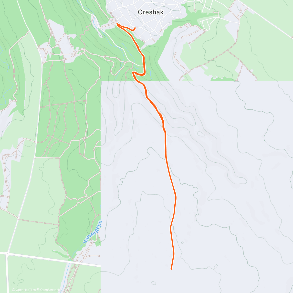 Map of the activity, Afternoon Run