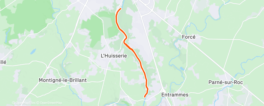 Map of the activity, Course à pied le matin