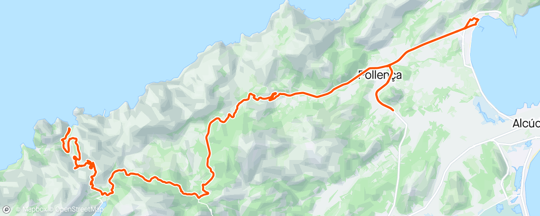Map of the activity, Sa Calobra i solnedgang 🌞🥵