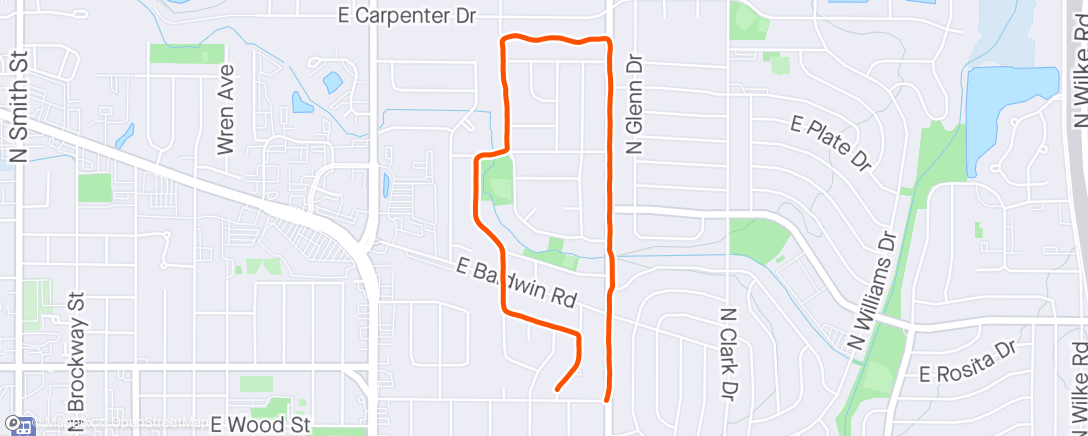 Map of the activity, Wk 12: Three Mile Run