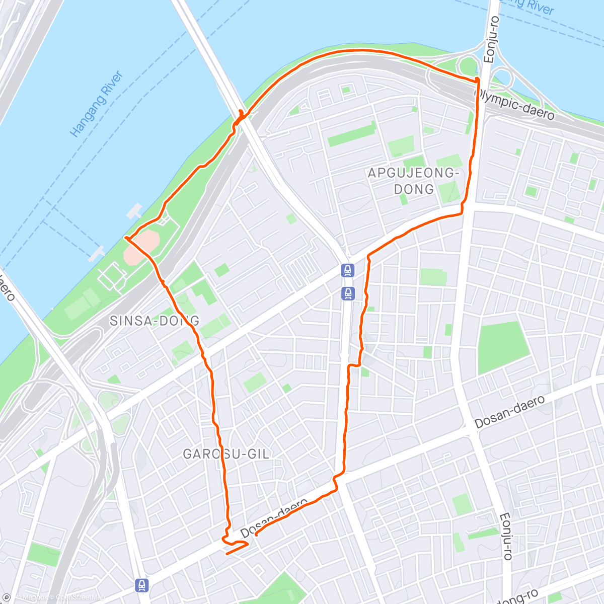 Map of the activity, Seoul morning jog!