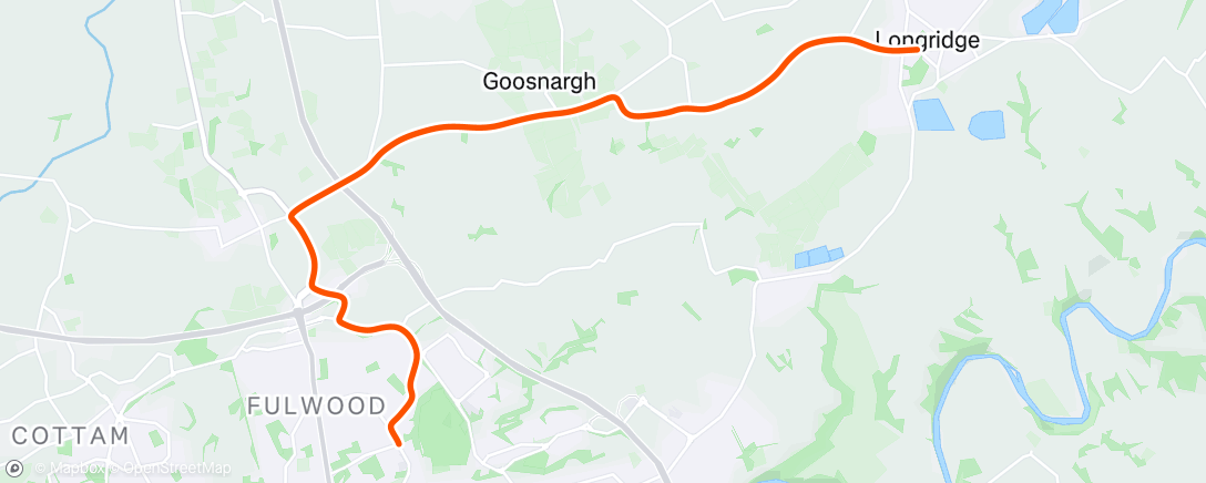 Map of the activity, Night Ride