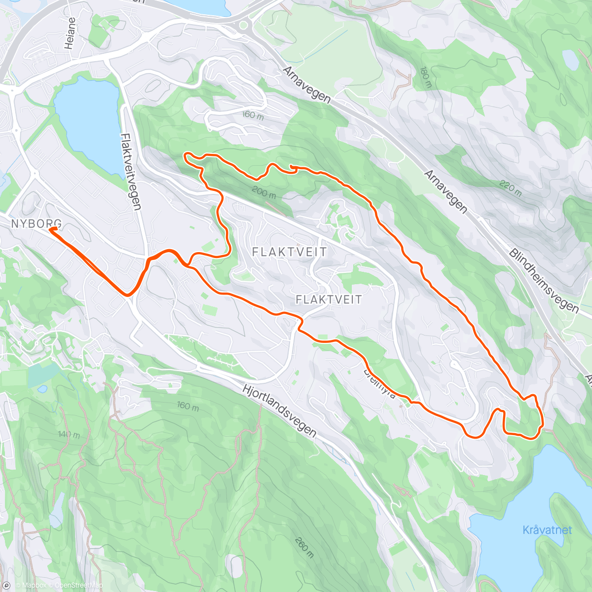 Map of the activity, Nonhøyen og Flaktveit