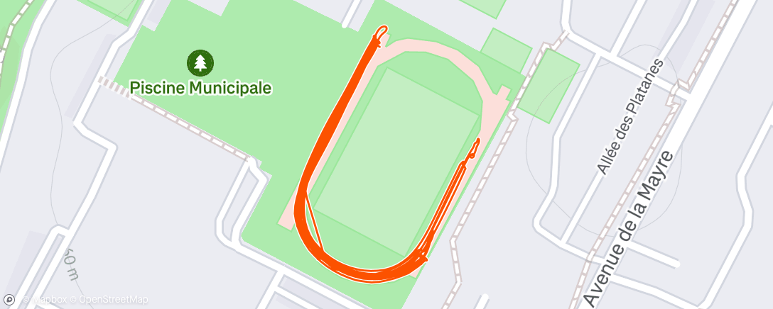 Map of the activity, Evening Run