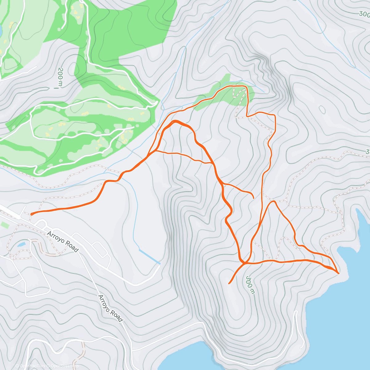 Map of the activity, Steeper trail time