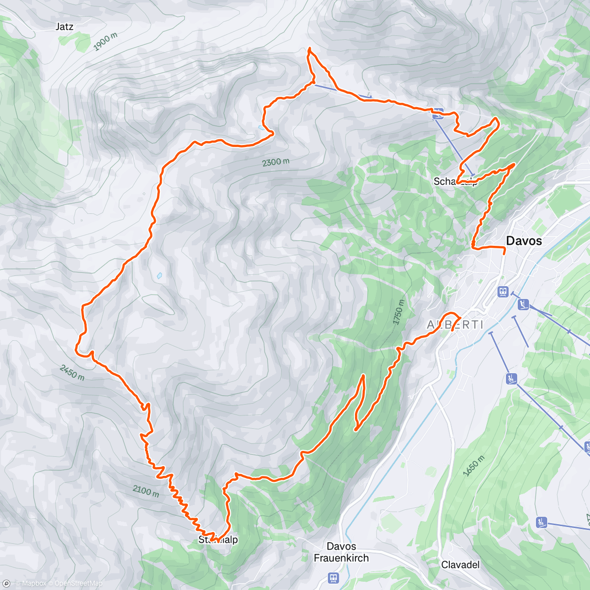Map of the activity, Sidequest in the backyard: Chörbshorn 2650m and Strelapass