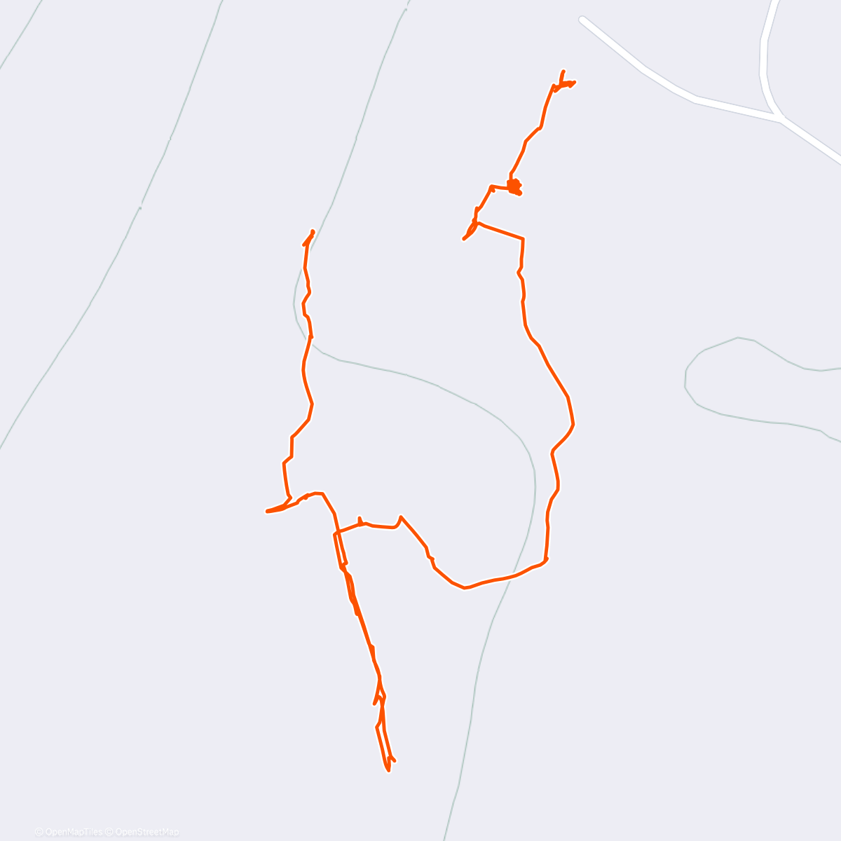 Map of the activity, Playing in the snow with the fam