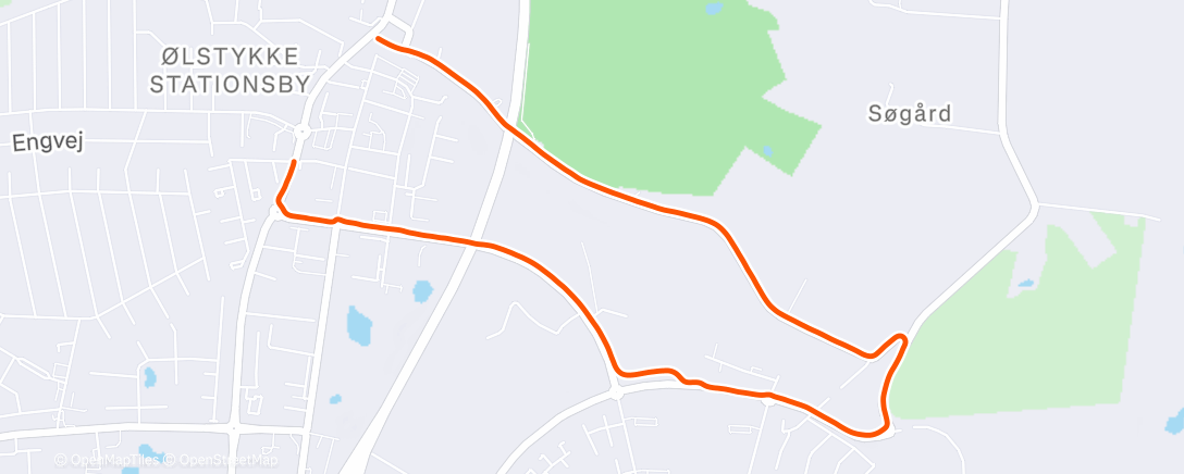 Map of the activity, Afternoon Run