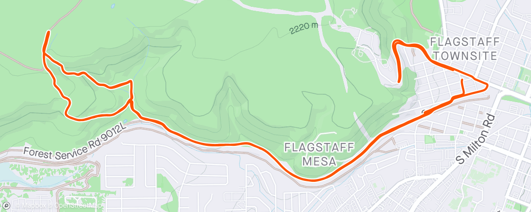 Map of the activity, Up and down the Mesa