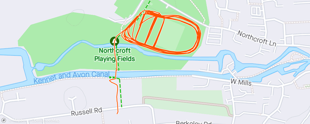 Map of the activity, Irwin’s Wednesday intervals
