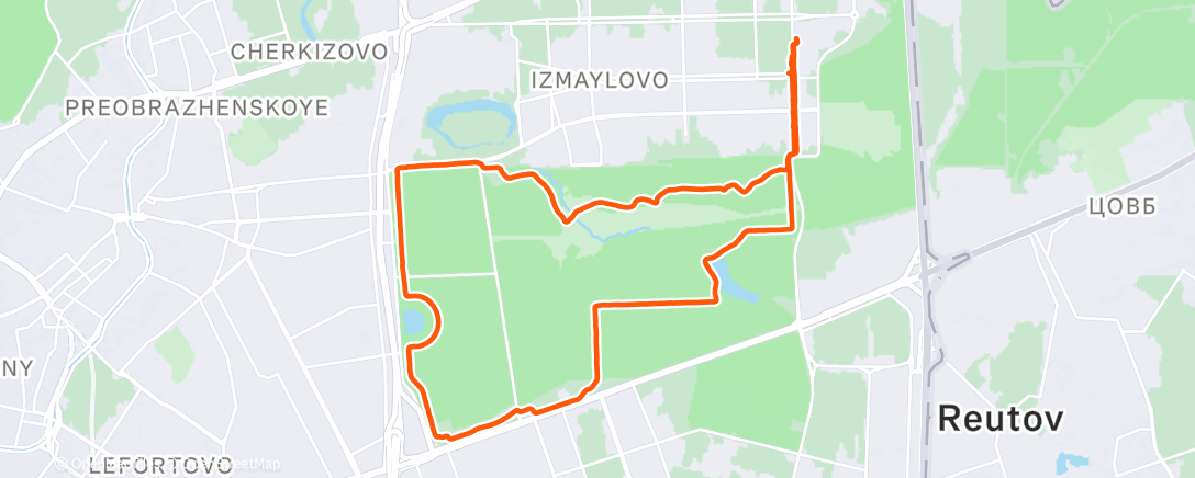 Map of the activity, Утренний забег