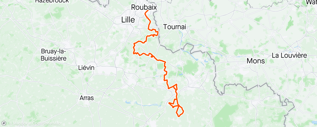 Mapa de la actividad (Roubaix)