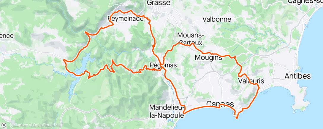 Mapa da atividade, Bici half Cannes en duo avec mon acolyte de vie 🥰