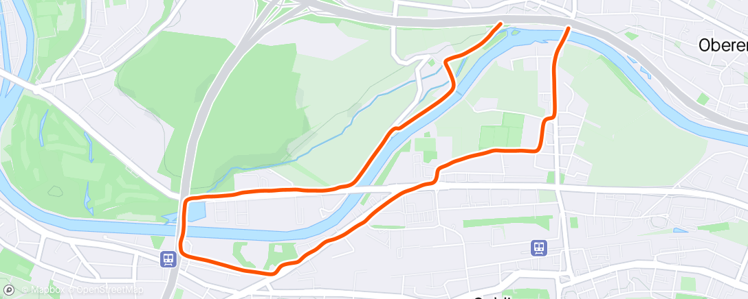 Map of the activity, 6km easy run