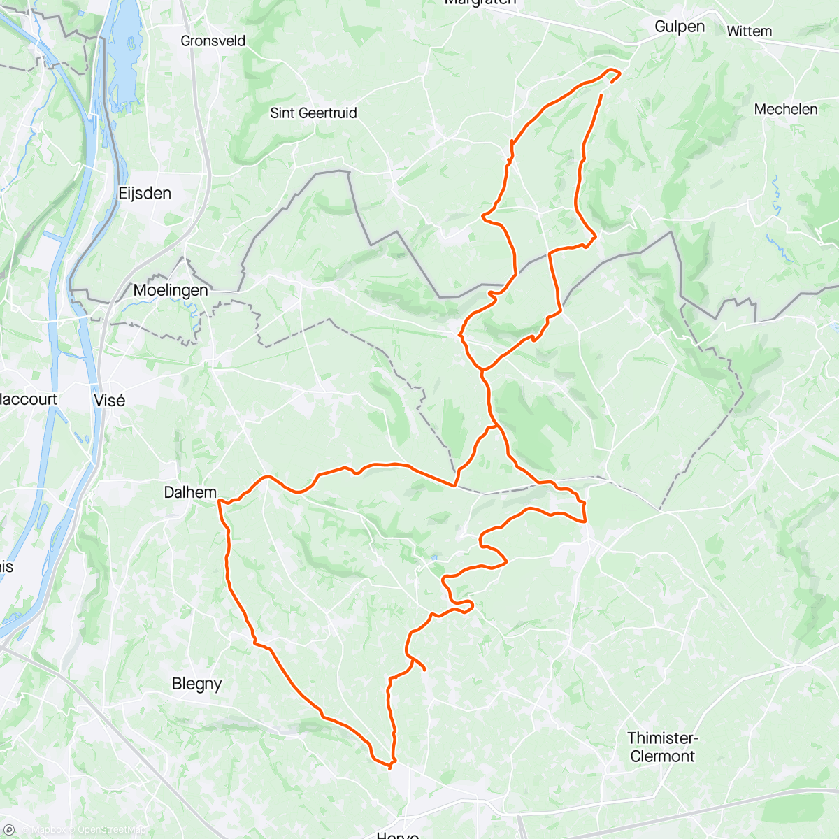 Map of the activity, ride in Belgium