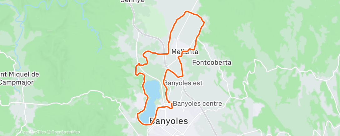 Map of the activity, Bicicleta por la tarde