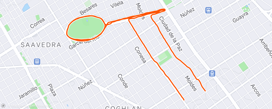 Map of the activity, Lunch Run