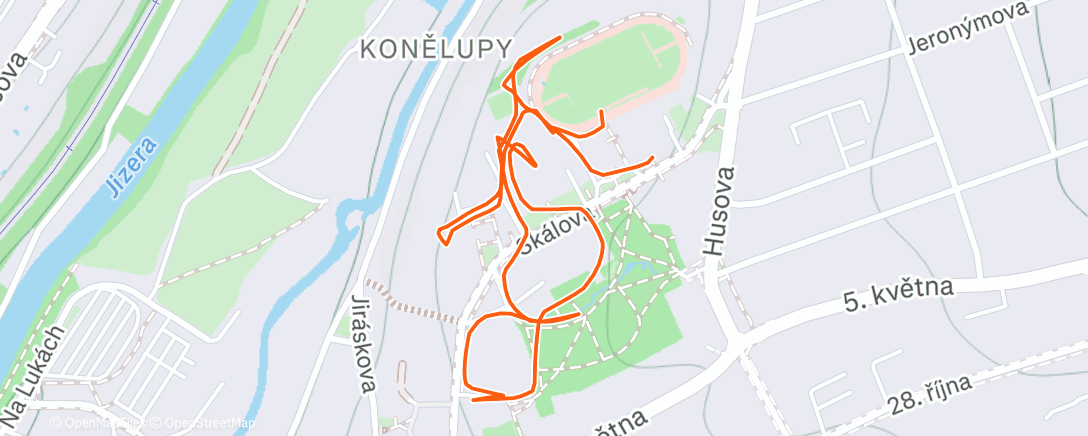 Map of the activity, Lunch Run