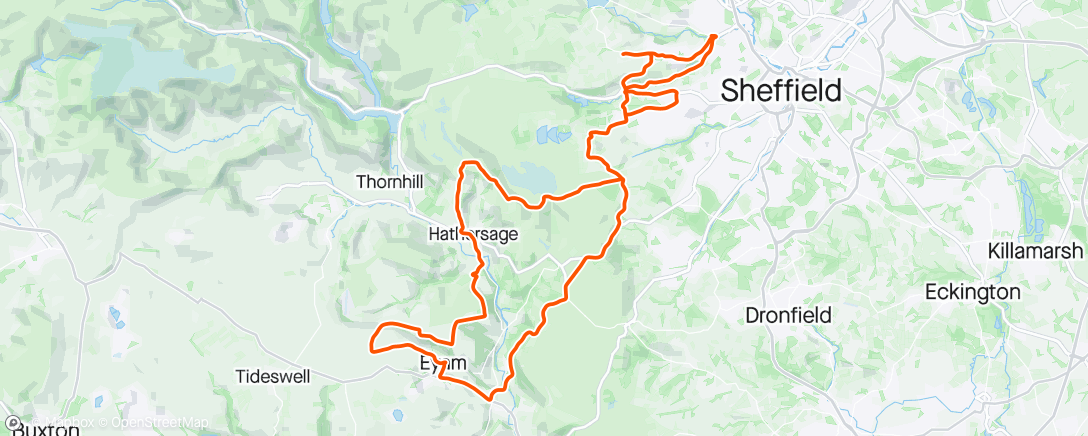Map of the activity, Club ride cut short