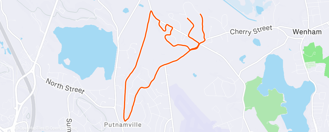 Map of the activity, Rail trail + Mayflower loops