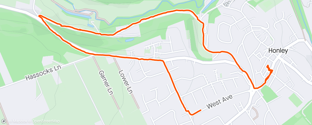 Map of the activity, Evening Walk pushing Jack