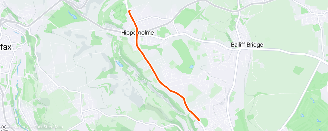Map of the activity, Uphill running 🥵 (really 4.2 miles but watch died!!)
