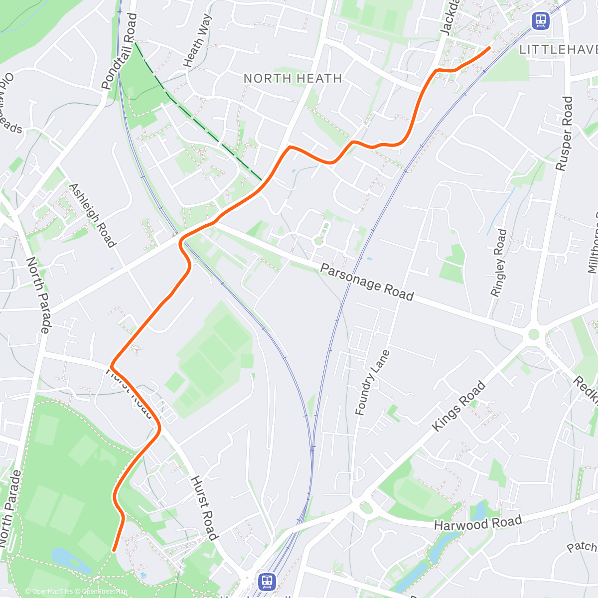 Map of the activity, Walk home via Dave and Sarah's