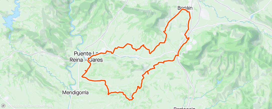 活动地图，Tiebas-Olcoz-Tirapu-Ruta de los dolmenes-Gares-Biurrun