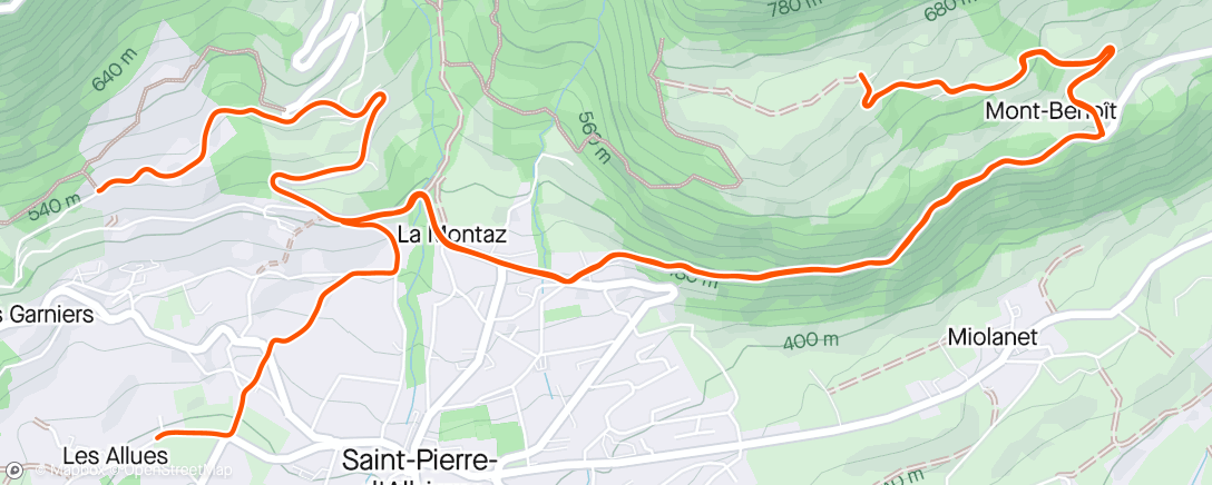 Map of the activity, Trail le matin