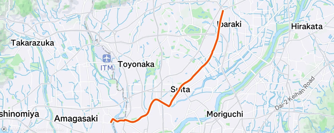 Map of the activity, 夕方のライド
