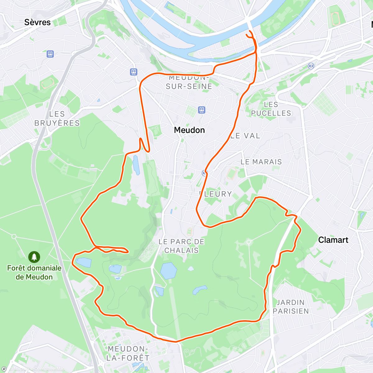 Map of the activity, TrailBall Enduro Forêt de Meudon