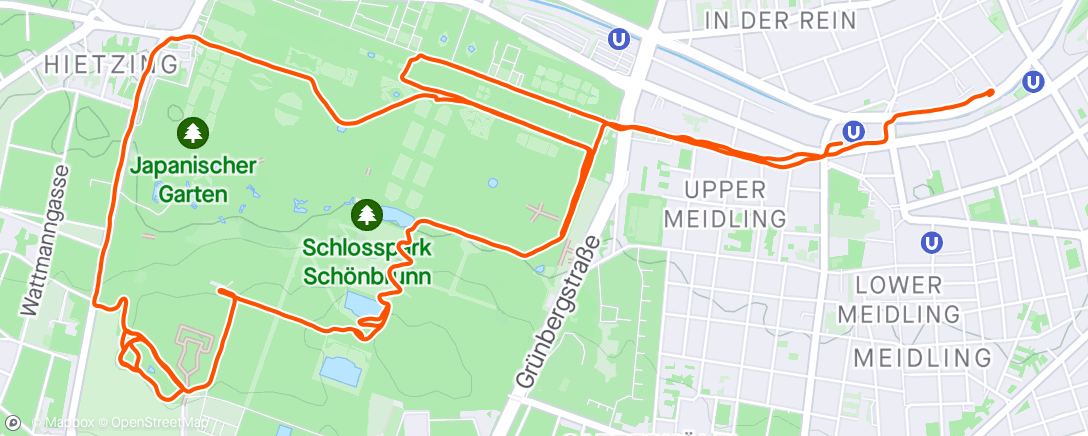 Map of the activity, Easy recovery run 🏃🏻‍♂️ in Vienna