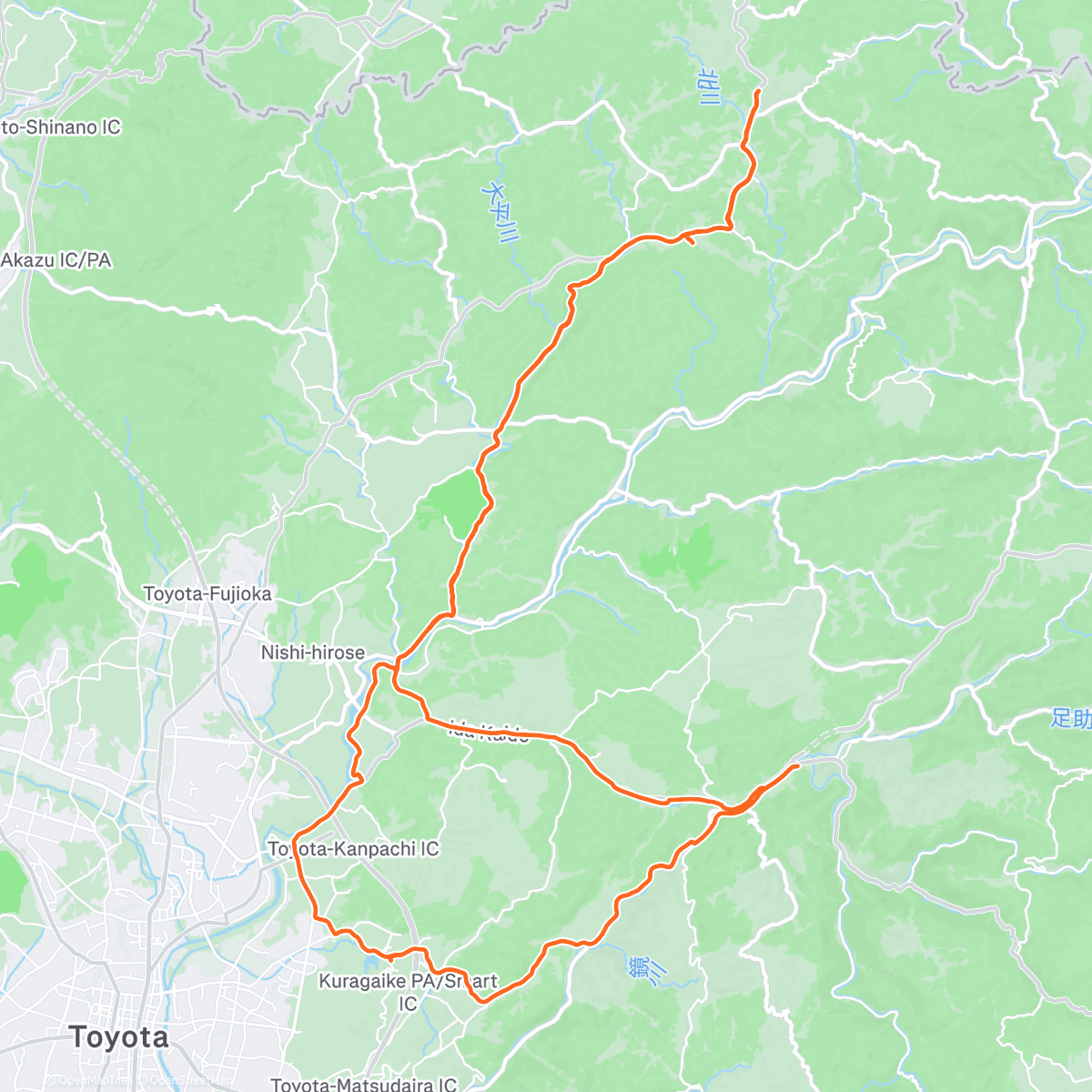 Map of the activity, 香嵐渓と小原四季桜