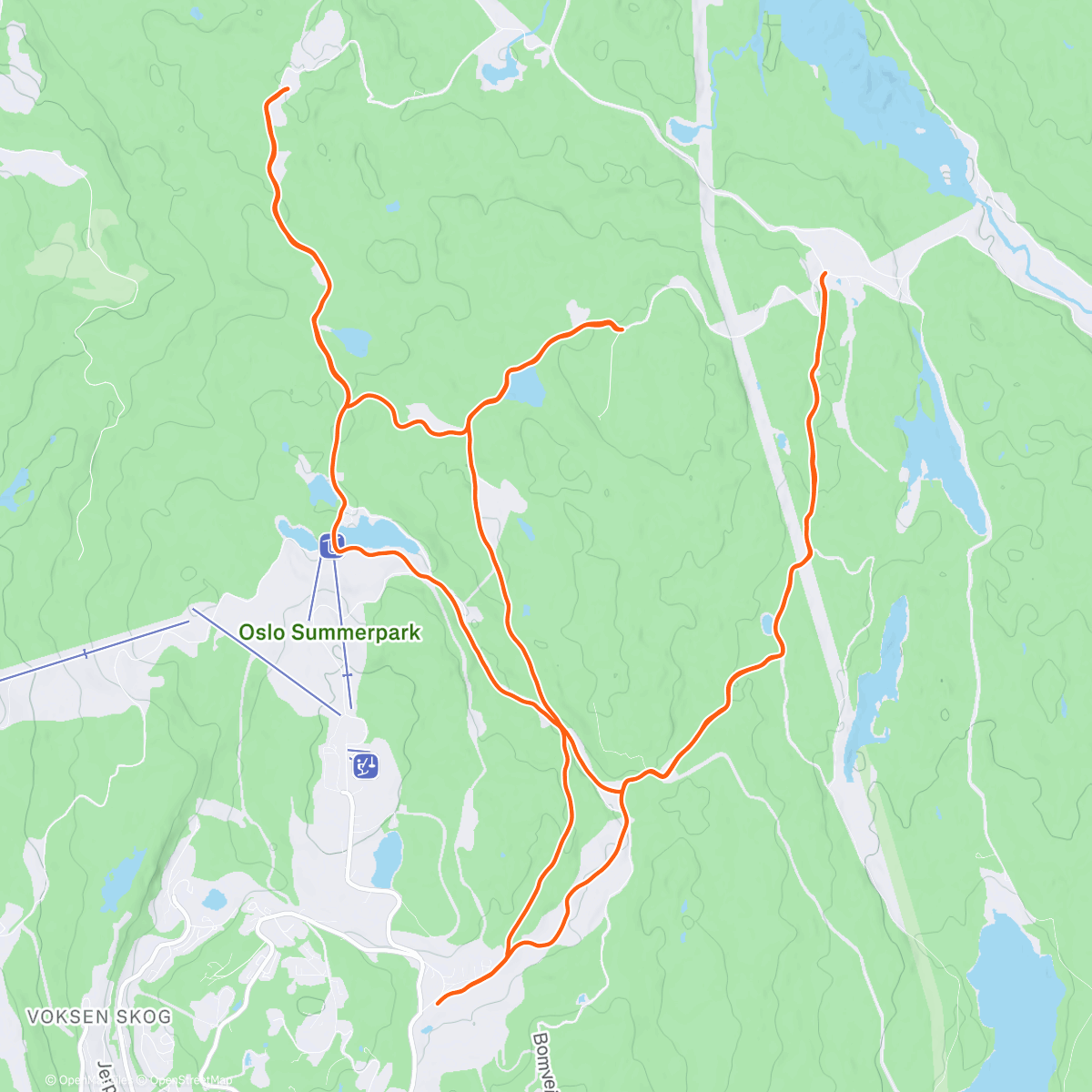 Map of the activity, Skitur fra Frognersetra