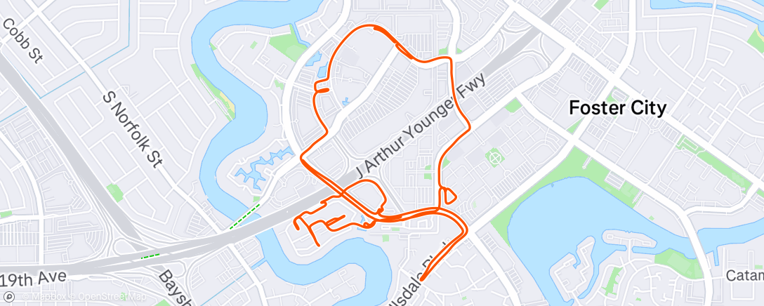 Mapa da atividade, Foster City complete, San Mateo County 75%