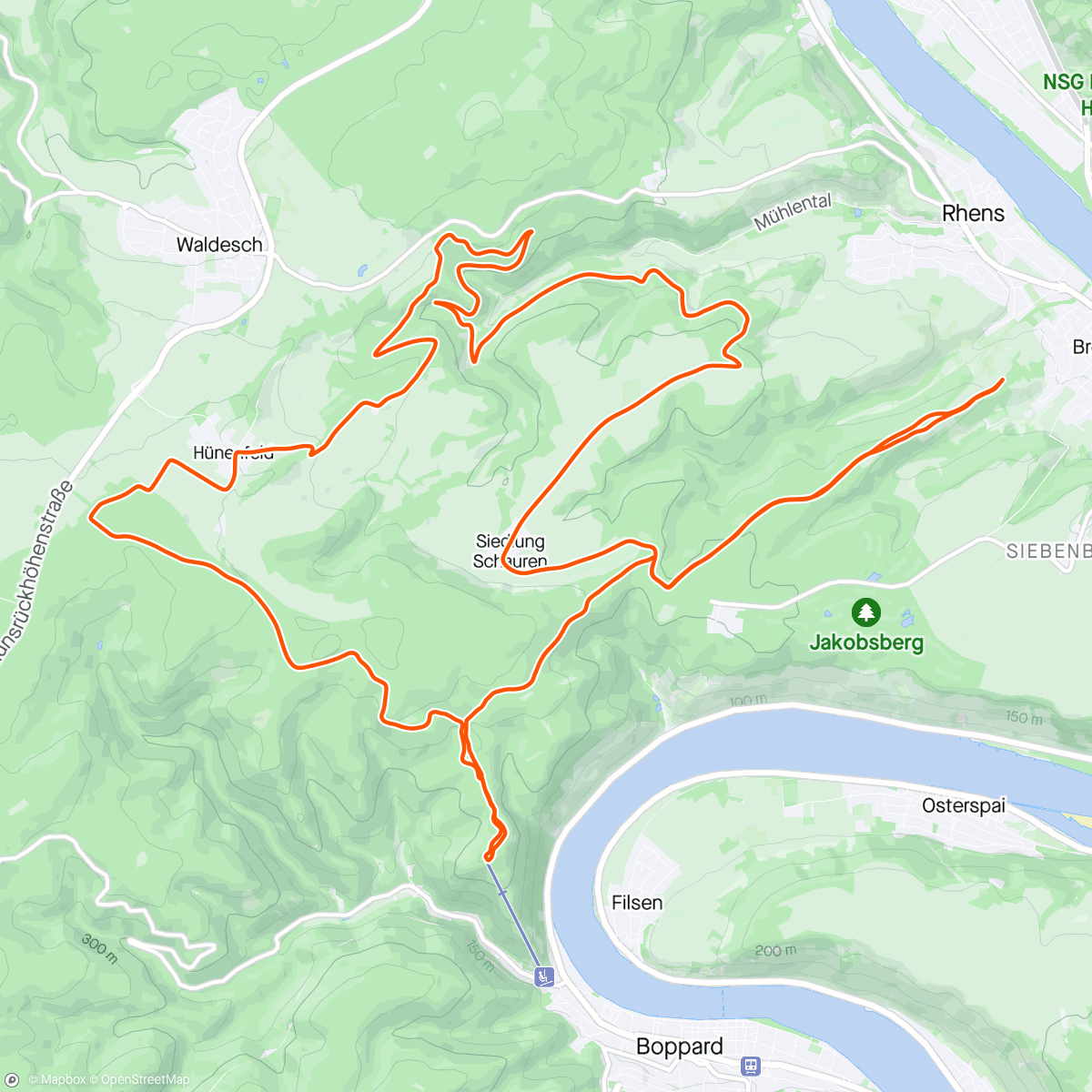 Map of the activity, Lifttrail hopser