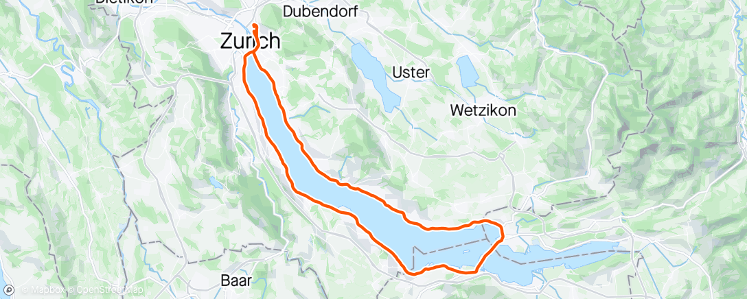 Map of the activity, Zürichsee Rondje