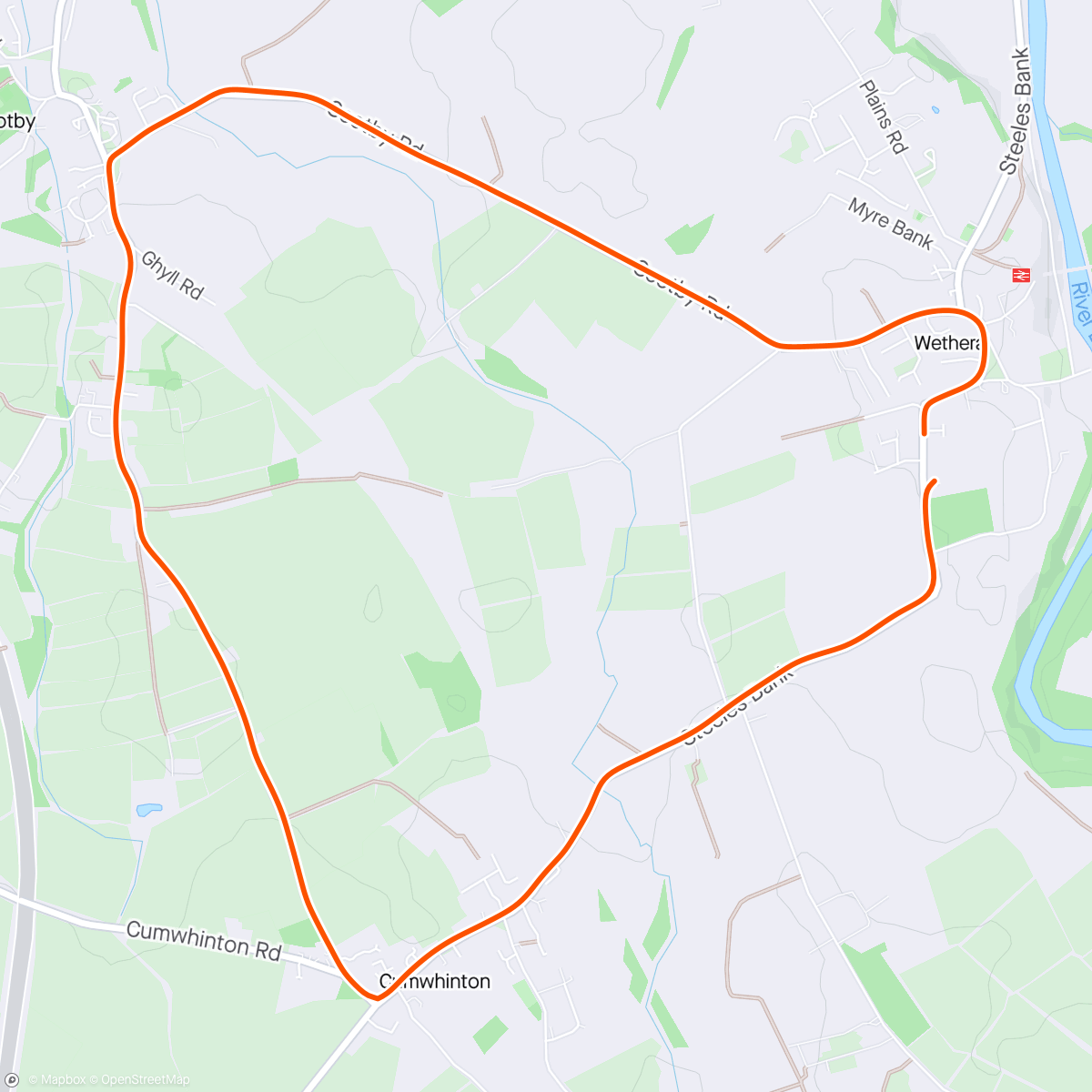 Map of the activity, Wetheral 5 Mile Race 🏃‍♂️💨