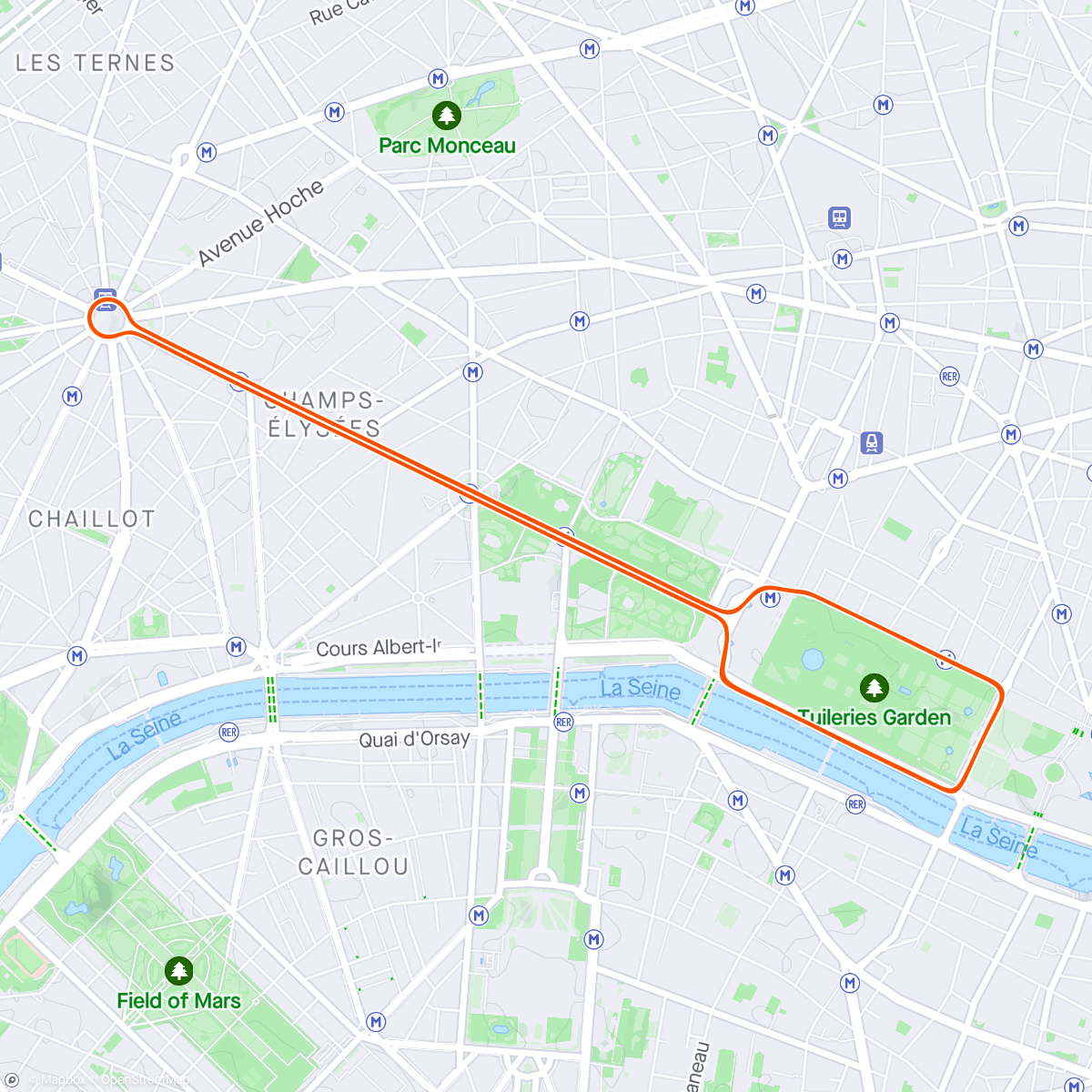 Mappa dell'attività Zwift - Group Ride: BMTR Faster Masters A/B Team Pursuit (B) on Champs-Élysées in Paris