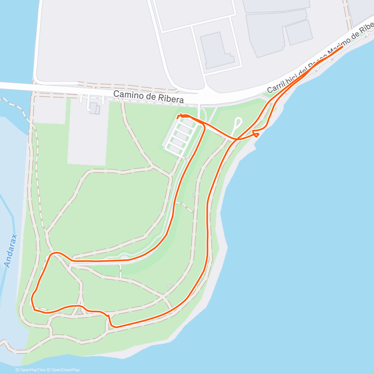 Map of the activity, Am Stadtrand von Almeria ein Strandspaziergang vor dem Abendessen