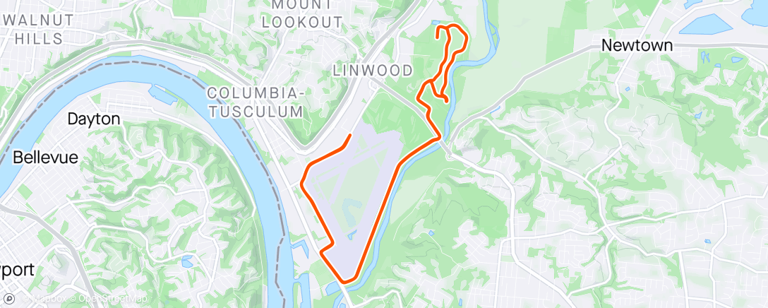 Map of the activity, Hungry Turkey 1/2 - goal was sub 1:25